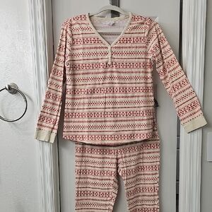 LC Lauren Conrad Women's Pajama Set - Red and Cream